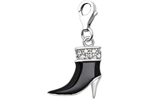 Quiges 925 Sterling Silver Boot with Heel Clip On Lobster Clasp Charm Pendant