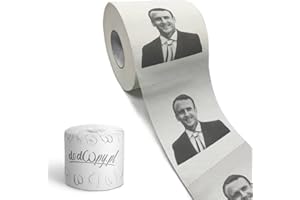 Papier toilette avec Emmanuel Macron - rouleau de 30m, 3 couches, perforation - Dodoopy
