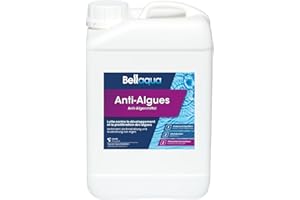 Bellaqua Anti-Algues Piscine 3L – Algicide Liquide sans Mousse – Prévention et Traitement des Algues – Compatible Tout Type de Piscine