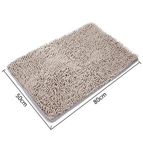 Leefrei Anti-Rutsch-Beschichtung Badematte /Badvorleger /Badteppich / Duschvorleger (50X80cm, Beige) - 2
