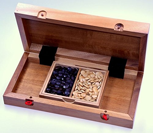 Go – Gobang – Spiel der Götter – Strategiespiel – Brettspiel aus Holz mit weissen Linien - 4