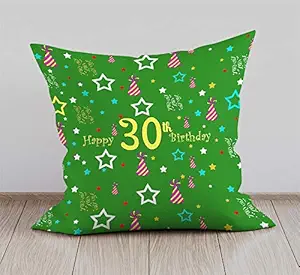 DreamVio Happy 30th Birthday Cushion,Pillow for Brother,Sister,Husband,Wife,Spouse,Parents,Father,Mother on birthday's & Anniversaries Color : Light Green (12 x 12 inch)