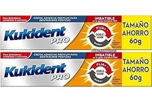 CELORRIOFARMA Crema Adhesiva Doble Acción de Kukident compatible |Para Dentaduras Postizas| 60gr,-Pack 2Un.