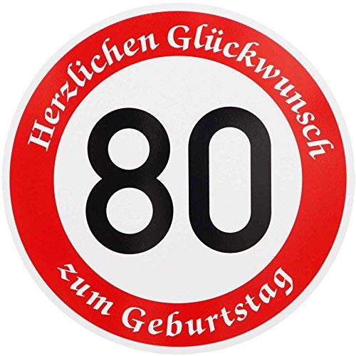 ORIGINAL VERKEHRSSCHILD * 80 * MIT GEBURTSTAGSTEXT als Sonderschriftzug zum Geburtstag als Geburtstagsgeschenk für Verkehrszeichen Schild Geburtstagsschild Straßenschild Geschenkidee Schilder Verkehrsschilder Straßenschilder Geburtstagsverkehrsschild