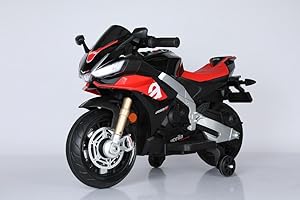 MR J TOYS&MORE Moto per Bambini APRILIA RS-660 Motocicletta Elettrica Ricaricabile 12V Ruote Ausiliari Antiscivolo Luci Fari e Suoni Peso max 30 kg con Marcia Realistico Acceleratore a Pedale (Nero)
