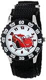Disney Kids' W001034 Cars Stainless Steel Time Teacher Black Bezel Black Nylon Strap Watch
