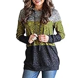 💕💕Damen Oberteile Helle Farbe mit Knöpfe Geripptes Bluse Hemden Button-Down Patchwork Langarm Hemdbluse Casual und Schlank Blusen und Tuniken Damen Chiffon Bluse 3/4 Arm Tunika Blusen V Ausschnitt Leicht Asymmetrisch Shirt mit Volant Trompetenärmeln Damen Langarmshirt Wasserfallausschnitt Tunika Stricktop A-Linie Softe Material Stehktragen Langarmshirt Schmucklose Pullover Shirt Ohne Knopfleiste Damen Crop Top Bluse Rückenfrei Tief V-Ausschnitt Clubwear Tunika mit Schleife am Rücken Abendmode