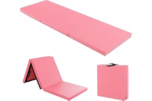 GOPLUS Mjuk golvmatta, 180 x 60 x 5 cm, gymnastikmatta, halkfri med kardborreband och bärhandtag, gymnastikmatta vikbar av konstläder, gymnastikmatta för träning av gymnastik och yoga