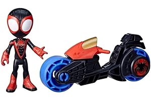 SPIDEY AND HIS AMAZING FRIENDS Marvel, Miles Morales Action Figure, Toy Motorcycle, Toys for 3 Year Old Boys and Girls and Up
