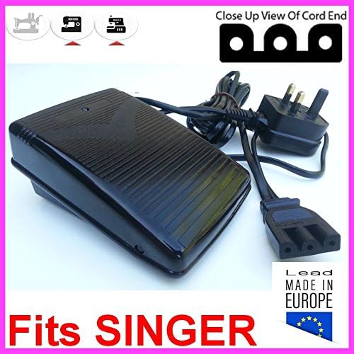 Sewing Machine Foot Pedal Control Controller 3 pins in line (with square edges) Fits SINGER 4432, 44s classic, 50T8, 5511, 5523, 5532, 5554, etc.