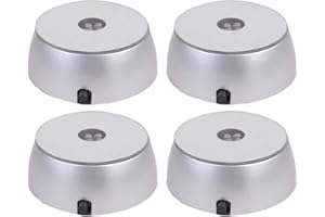 Uonlytech 4pcs LED Display Base Crystal Display Base Stand Colorful Light Display Stand Merchandise Display Base Art Wine Goblet for Office Bedroom