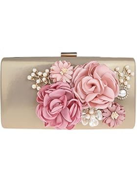 KAXIDY Elegant Abendtasche Blumen Clutch Abendtaschen Handtasche Hochzeittasche