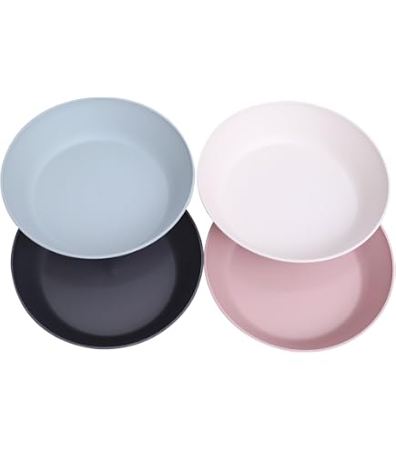 Assiette Plastique Reutilisable Tradineur Lot De 6 Assiettes Plates En Plastique Pour Usage Alimentaire, Micro-ondes Et Congélateur Vert Pastel 20 X 2,7 Cm Assiette Plastique Jetable