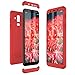 Produktbild Winhoo Kompatibel mit Samsung Galaxy A6 Plus 2018 Hülle Hardcase 3 in 1 Handyhülle 360 Grad Schutz Ultra Dünn Slim Hard Full Body Case Cover Backcover Schutzhülle Bumper - Rot