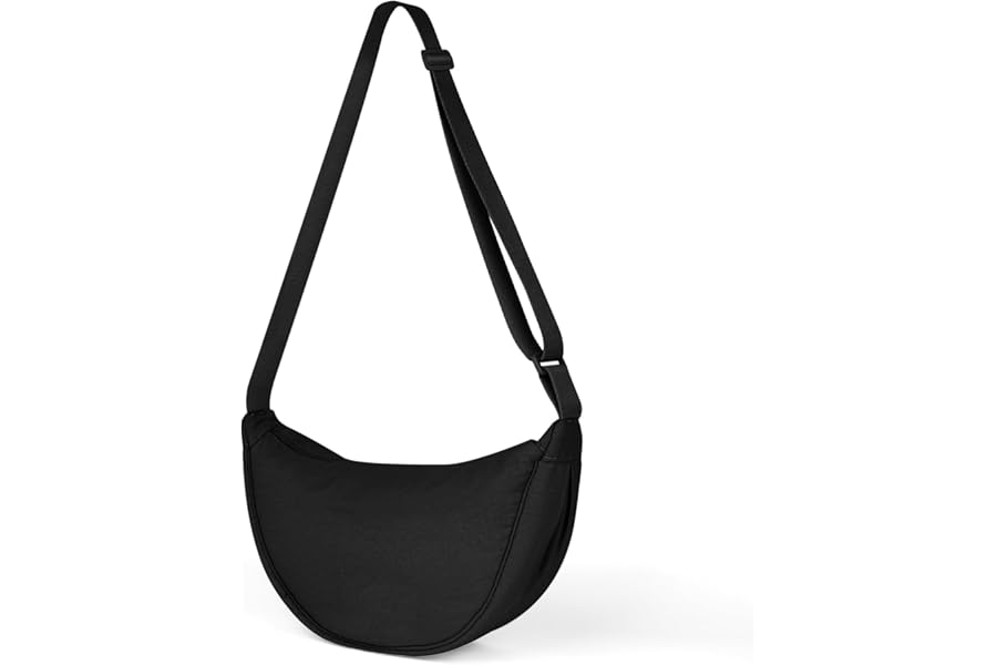 Aucuu Crescent Bag, Nylon Dumpling Bag for Women, Hobos Crossbody Bag with Adjustable Strap, Women's Casual Messenger Bag, Solid Color Chest Bag Shoulder Bag for Daily Use
