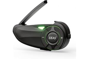 VFOUND Q8 Motocicleta Casco Bluetooth Intercom Auriculares,Mesh 3.0 Grupo Sistema de Intercomunicación con el intercambio de música y IP67 resistente al agua para 6 pilotos Grupo de conversación (1 Pieza)