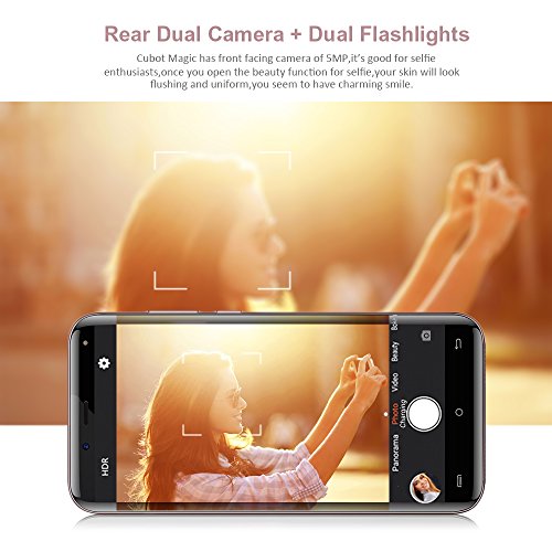 CUBOT Magic Android Smartphone Libero 4G LTE Senza Contratto Schermo IPS 5,0 Pollici, Android 7.0 Doppie Camere Posteriori, Dual SIM standby, 3GB RAM + 16GB ROM, Bluetooth 4.0 / GPS / WiFi