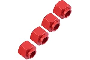 DILWE Juego de Ensanchadores de Ruedas 9mm Metal, Adaptador de Ancho para Traxxas D90, SCX10, Axial 1/10, Coche RC Crawler, Amplia Vía Mejora Estabilidad (Rojo)