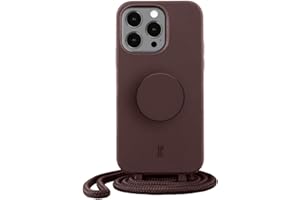 JE JUST ELEGANCE PopSockets x Just Elegance iPhone Hülle - Necklace Case - Handyhülle kompatibel mit iPhone 14 Pro Max 6,1" - iPhone Schutzhülle mit Abnehmbarer Kordel und Fingerhalter (Truffle)