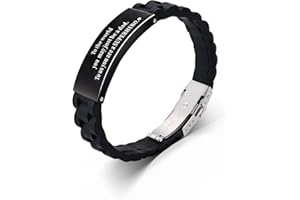 VGWON Dad Bracelet, Father's Day Gift, Black Stainless Steel Silicone Laser Engraved Bracelet for DAD, Birthday and Christmas Jewelry Gift for Daddy from Son and Daughter