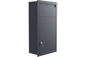 XPOTOOL Paketbox für Wandmontage Anthrazit Briefkasten mit Paketfach abschließbarer Paketkasten aus Stahl