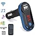 Price comparison product image Gaddrt Car Mp3 Music Player FM Transmitter Wireless, Bluetooth Handsfree Talking Car Kit- Support TF Card