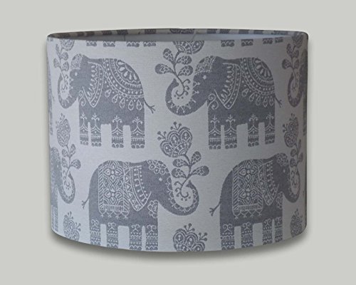 Elephant Cream Grey Drum Lampshade 20cm 25cm 30cm 35cm 40cm Lamp Shade Lightshade