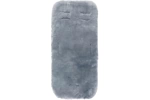 babycab Lammfelleinlage für Kinderwagen, Sportwagen, Buggy grau - universell passend - Gurtschlitze zur Befestigung - aus echtem Lammfell - Handwäsche möglich