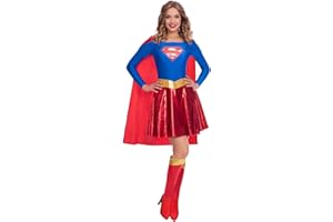 amscan Adults Womens Officially Licensed Warner Bros. Supergirl Book Day Week Fancy Dress Costume