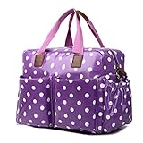 Miss Lulu Wickeltaschen-Set aus Wachstuch mit gepunktetem Blumenmuster 4-teilig - 4