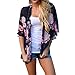 Produktbild Bovake Frauen Blumendruck Strand Chiffon lose Schal Kimono Strickjacke Top Cover Bluse (XL)