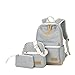 Arimaya Casual Canvas Schulrucksack Rucksack Freizeitrucksack Mädchen/Damen, Rucksack Schule + Schultertasche + Mäppchen 3 in 1 (GREY)
