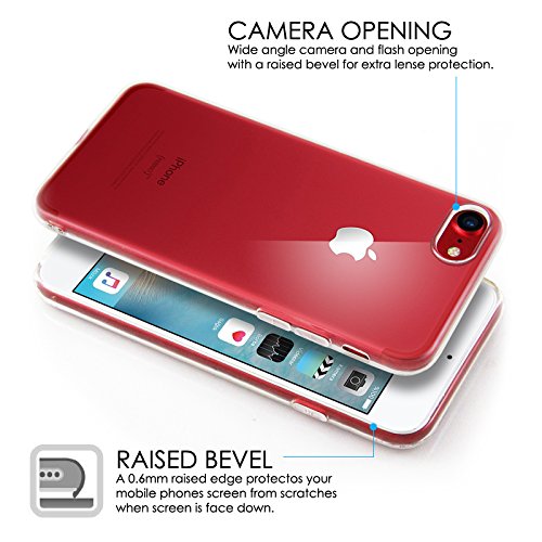 iPhone 7 Case, Crystal Clear Soft Silicone TPU Case and Screen Protector for iPhone 7 Cover [Transparent][4.7