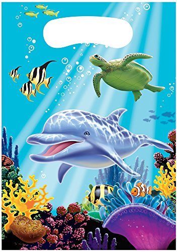 8 Partytüten * OCEAN PARTY * für Kindergeburtstag und Mottoparty // Kinder Geburtstag Party Loot Bags Ozean Meer Korallenriff Clownfisch Schildkröte Delfin