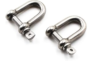 SEERAPHEE 304 Acero inoxidable D anillo grillete Lock para construcción resistente M12 (2 Piezas)
