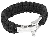 Funktionelles Paracord: Die Paracord-Schnur ist aufgeknotet ca. 3 m lang und hat eine tatsächliche Tragfähigkeit von 159 kg. Paracord ist Teil eines jeden Survival-Kits. Das Paracord ist ideal, um im Notfall z.B. Netze oder Zelte zu sichern oder Gegenstände zusammenzubinden und zu transportieren.