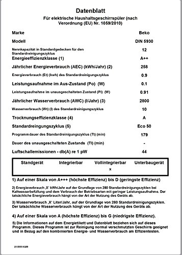 Beko DIN 5930 Vollintegrierbarer Geschirrspüler - 3