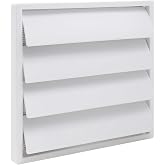 External Ventilation Grille 150 mm for Round Duct, Air Outlet Cover 175 x 175 mm with Gravity Slats White ABS Plastic for Bat