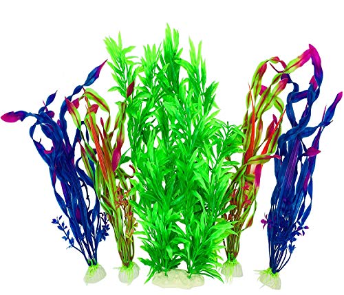 PANYTOW 5 Piezas Artificial Verde Planta Planta Planta Planta Planta Planta Agua Planta para Peces Tanque Acuario Decoración Adorno Plástico Submarino