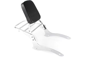 Three T Motorrad Rückenlehne Beifahrer Sissybar Kissen Passagier Rücksitz mit Gepäckträger für Vstar 1100 Classic/Vstar XVS 1100 Classic/Dragstar XVS 1100 Classic/Dragstar 1100 Classic 2000-2011