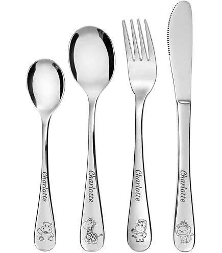 NEUFELD® Posate per imparare a mangiare (con scatola e ricette incluse), posate per bambini a partire dai 3 mesi, set di posate per bambini, lavabili in lavastoviglie