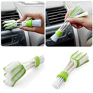AutoBizarre Multipurpose Microfiber Double Sided Car Cleaning Brush For Car A/C Vents, Blinds, Keyboard etc
