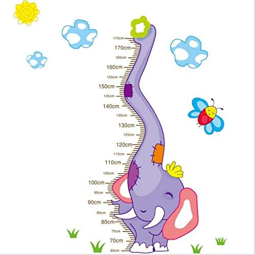 KKLL Wall stickers Cute elephant Height Stickers Child Bedroom Background Height Stickers