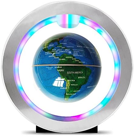 Knaclean Floating Globe with LED Lights Magnetic Levitating Globe Field World Map Globe for Geography Education Home Office Desk Decoration Gift