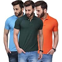 T.N.X Soft Cotton Polo T-Shirts for Men Combo (Pack of 3)