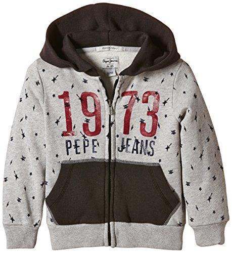 Pepe Jeans Baby-Boys Sven Kids Sweatshirt, Light Grey, 18-24 Months (Manufacturer Size: 2)