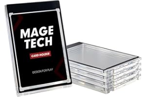Mage Tech 35pt Card Holder pour les jeux TCG - Contient des cartes avec protection, Protection UV, Boîte d'affichage claire pour MTG, PTCG, OPCG, Lorcana et plus - Noir