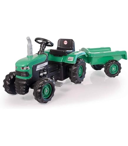 Tractores Infantiles TRACTOR A PEDALES CON REMOLQUE ROJO Tractor