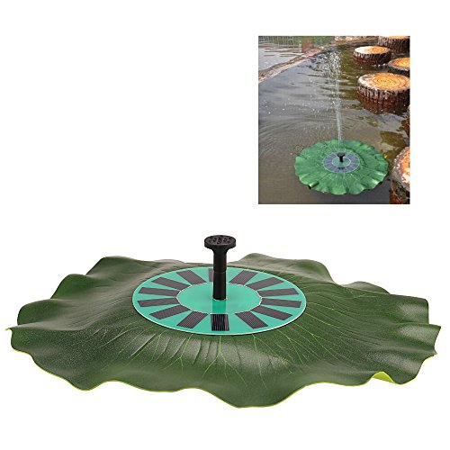 Anself Solarstromlotusblatt Minipumpen Brunnen Schwimm Brushless Dekoration Installationssatz mit monokristalliner Sonnenkollektor für VogelBad Gartenteich Energiesparende Umweltfreundliche Universal