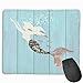 Produktbild Mermaid Rose Gold Fish Wooden Pattern Sea Blue Personalized Design Mauspad Gaming Mauspad with Stitched Edges Mousepads, Non-Slip Rubber Base, 300 x 250 x 3 mm Thick - Best Gift Idea